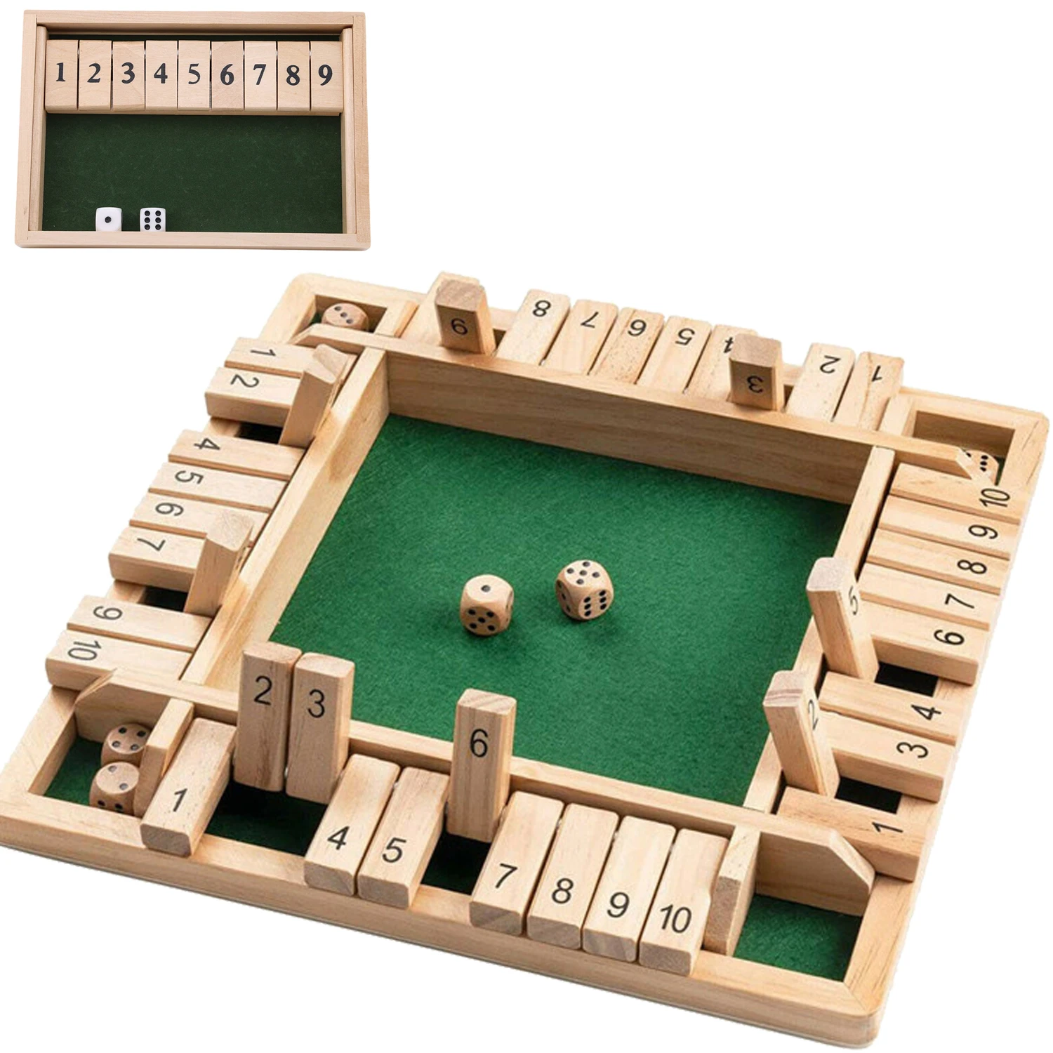 Board Game Instruction - 2-4인용 나무 수학 플랩 및 주사위