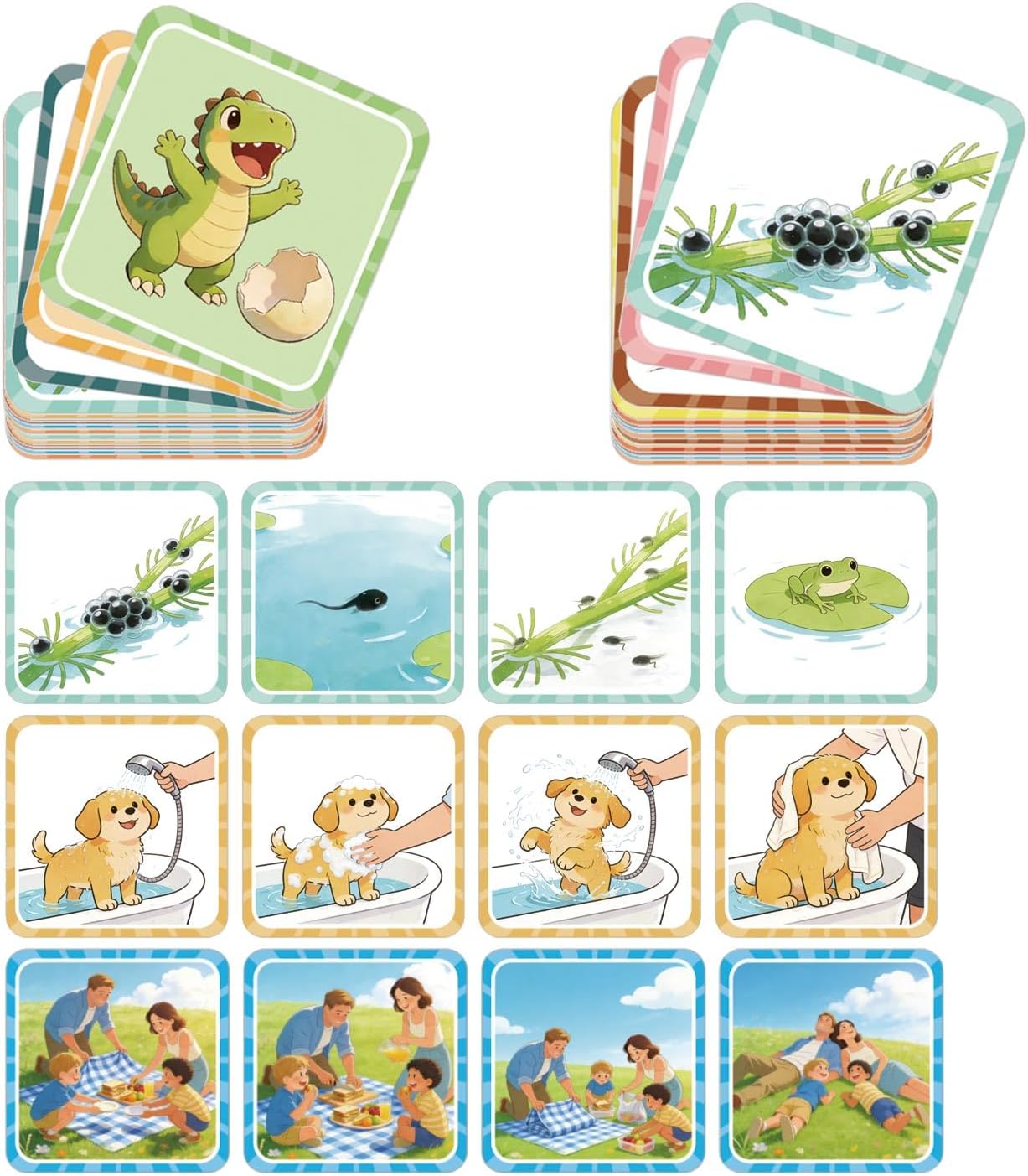 Board Game Sequence - 56개 시퀀싱 카드, 14개의 스토리 시퀀스가