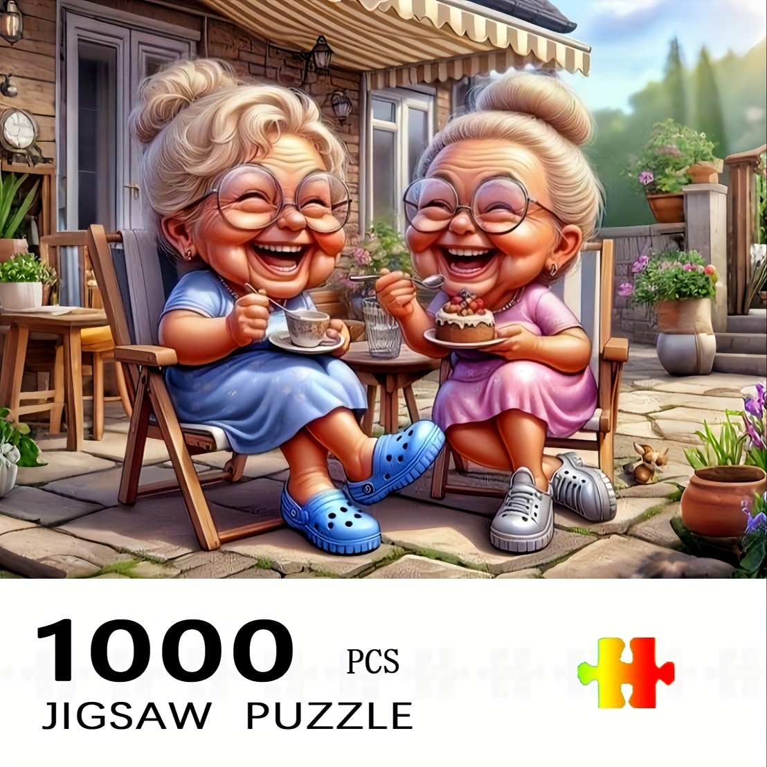 Jigsaw Puzzle Adult - 1000피스 할머니의 오후 티타임 직소 퍼즐