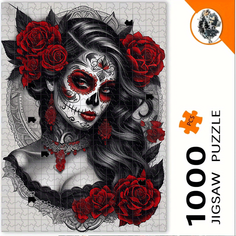 Jigsaw Puzzle Adult - 500/1000피스 고딕 멕시코 설탕 해골 &